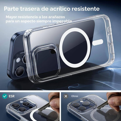 Funda ESR para iPhone 15 Pro Max con MagSafe, protección de grado militar 3X, funda transparente