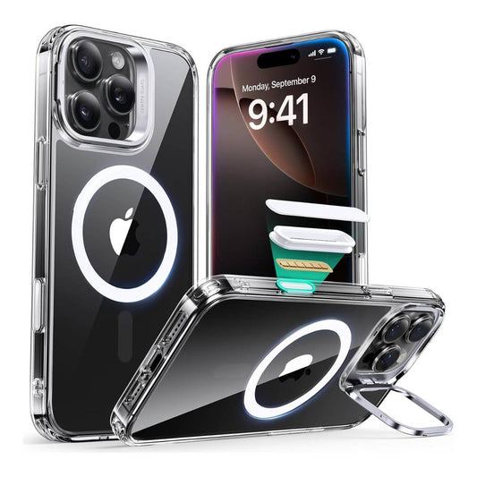 Funda ESR para iPhone 16 Pro con MagSafe, protección de grado militar 3X, anti amarilleo, soporte de anillo de cámara, funda transparente
