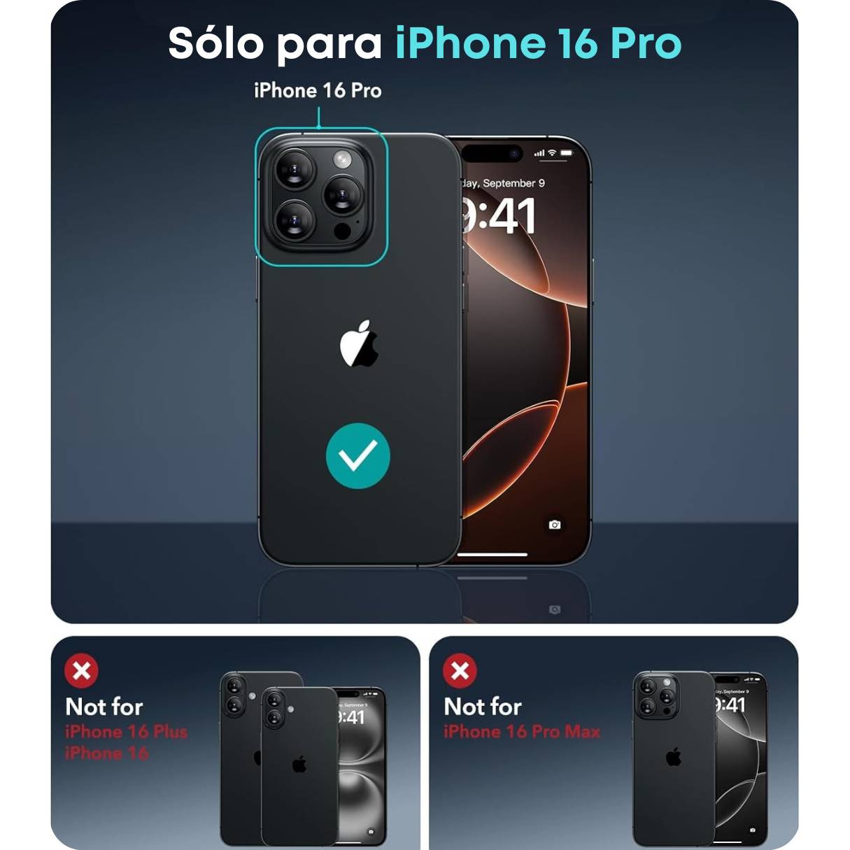 Funda ESR para iPhone 16 Pro con MagSafe, protección de grado militar 3X, anti amarilleo, soporte de anillo de cámara, funda transparente