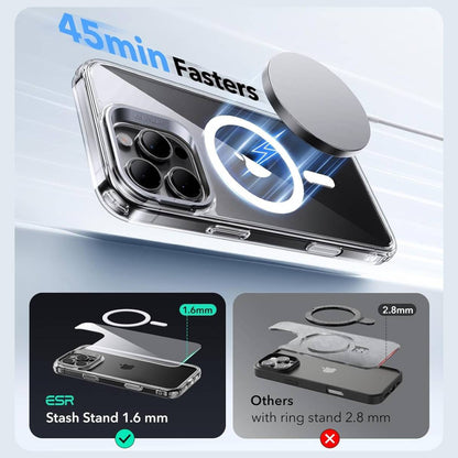 Funda ESR para iPhone 16 Pro con MagSafe, protección de grado militar 3X, anti amarilleo, soporte de anillo de cámara, funda transparente