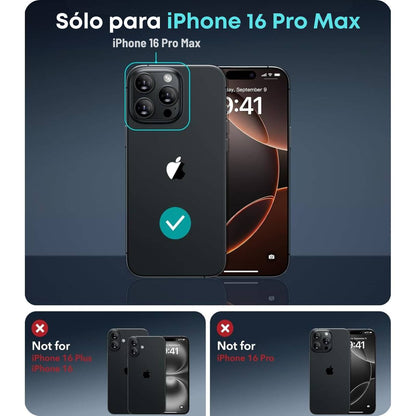 Funda ESR para iPhone 16 Pro Max con MagSafe, protección de grado militar 3X, anti amarilleo, soporte de anillo de cámara, funda transparente