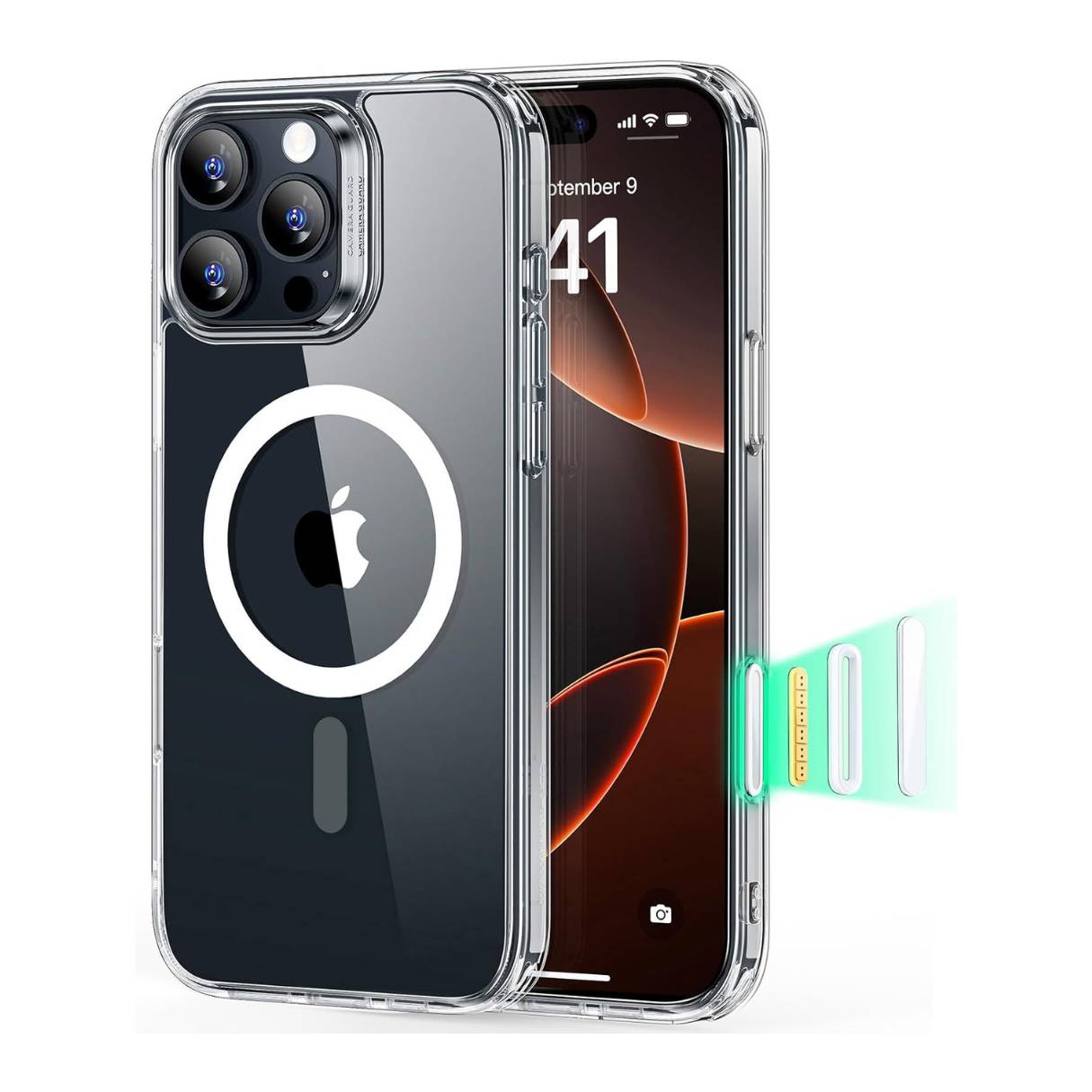 Funda ESR para iPhone 16 Pro Max con MagSafe, protección de grado militar 3X, anti amarilleo, transparente