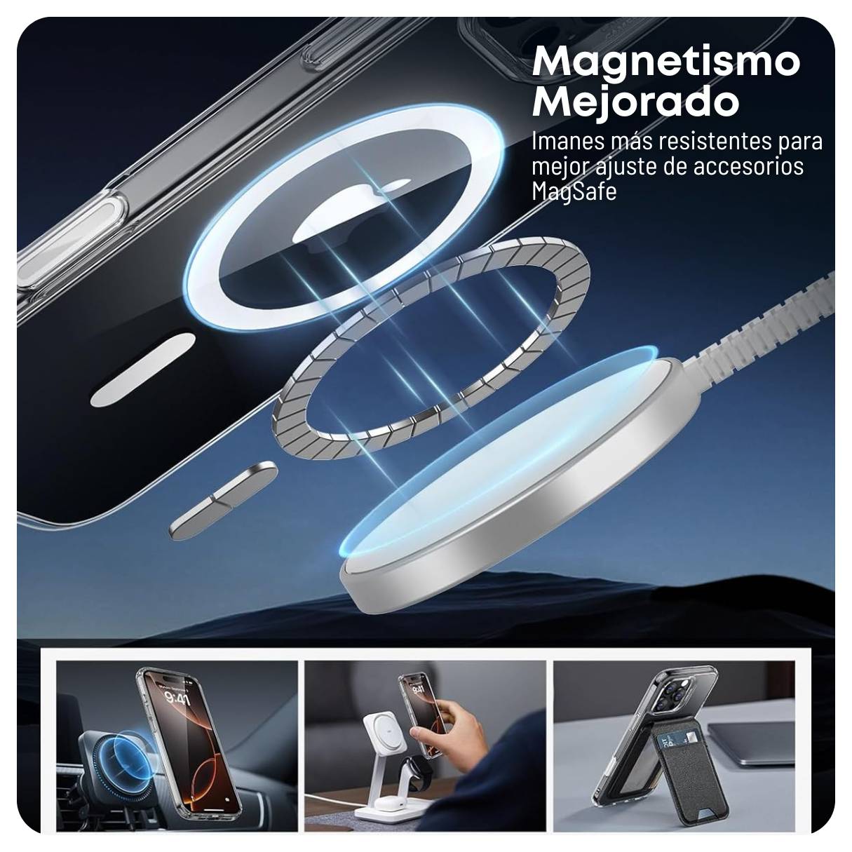Funda ESR para iPhone 16 Pro Max con MagSafe, protección de grado militar 3X, anti amarilleo, transparente