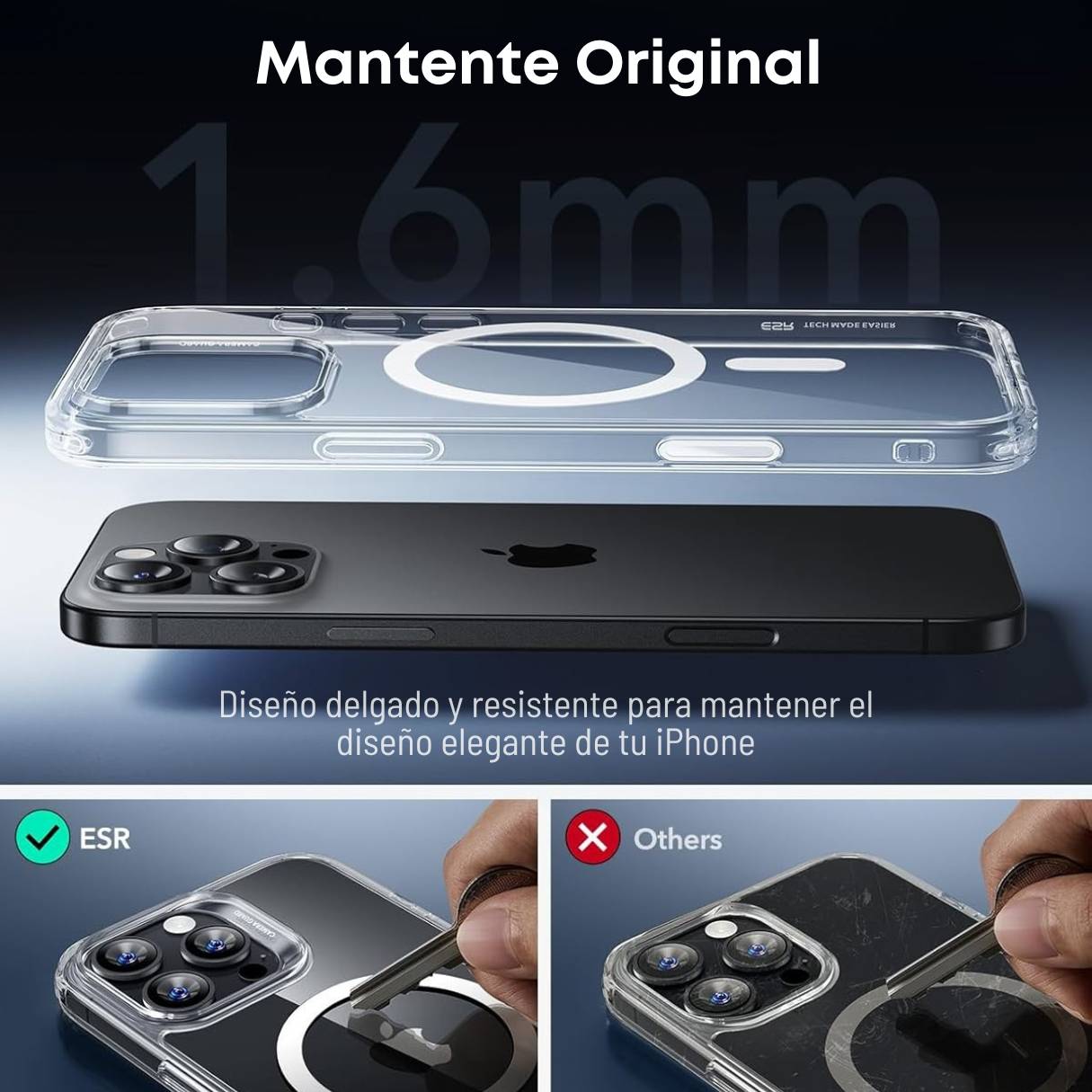 ESR Funda MagSafe Transparente para iPhone 16 Pro