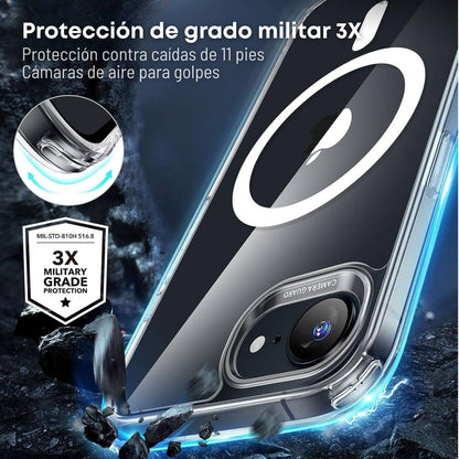 Funda ESR para iPhone 16e con MagSafe, protección de grado militar 3X, funda transparente