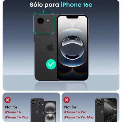 Funda ESR para iPhone 16e con MagSafe, protección de grado militar 3X, cámara de aire para golpes, negro mate