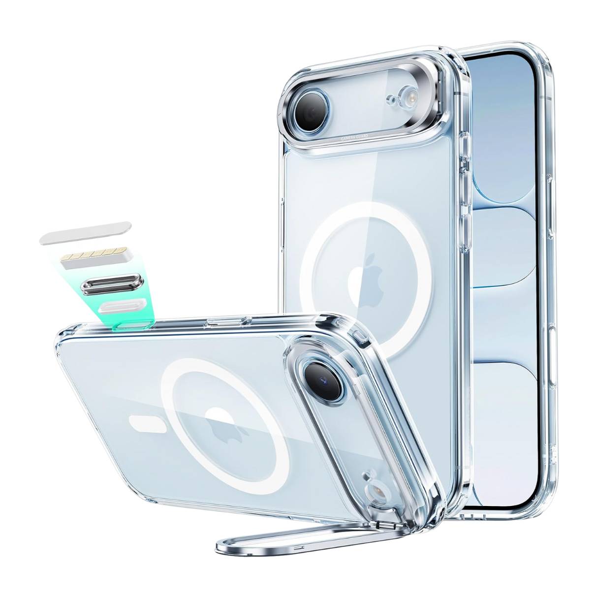 Funda ESR para iPhone 17 Air con MagSafe, protección de grado militar 3X, anti amarilleo, soporte de anillo de cámara integrado, funda transparente