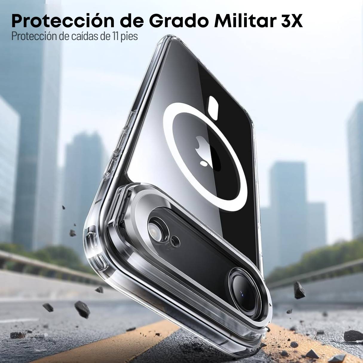 Funda ESR para iPhone 17 Air con MagSafe, protección de grado militar 3X, anti amarilleo, soporte de anillo de cámara integrado, funda transparente