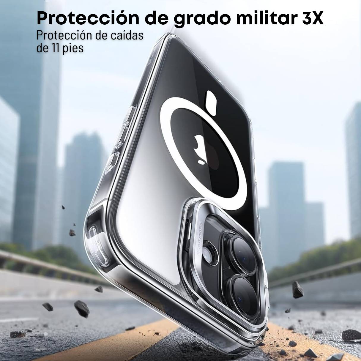 Funda ESR para iPhone 17 con MagSafe, protección de grado militar 3X, anti amarilleo, con soporte de anillo de cámara integrado, transparente