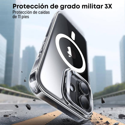 Funda ESR para iPhone 17 con MagSafe, protección de grado militar 3X, anti amarilleo, con soporte de anillo de cámara integrado, transparente