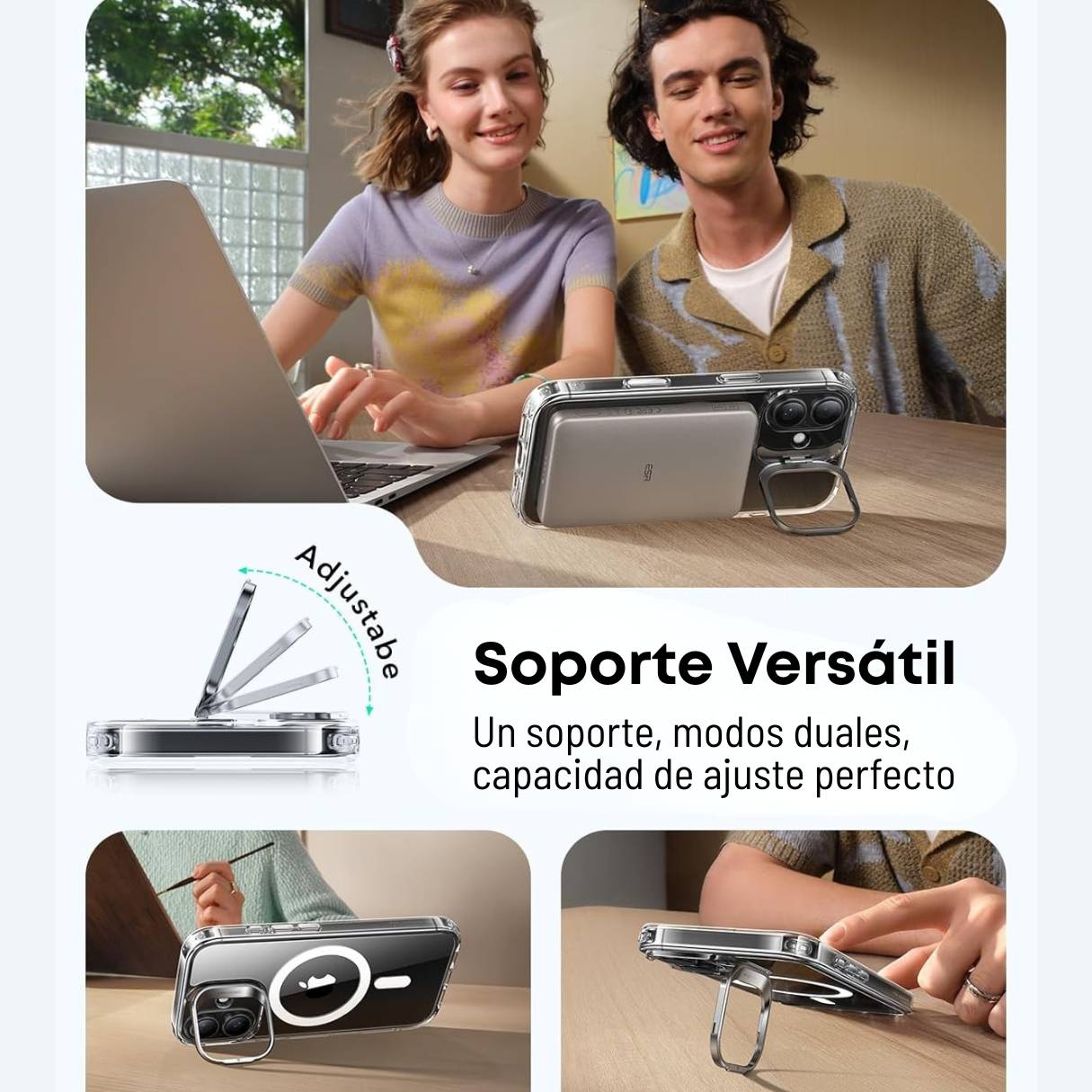 Funda ESR para iPhone 17 con MagSafe, protección de grado militar 3X, anti amarilleo, con soporte de anillo de cámara integrado, transparente