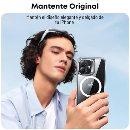Funda ESR para iPhone 17 con MagSafe, protección de grado militar 3X, anti amarilleo, con soporte de anillo de cámara integrado, transparente