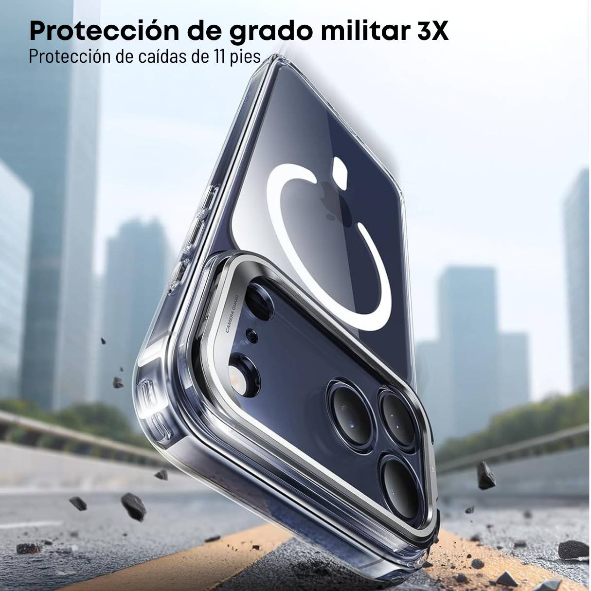 Funda ESR para iPhone 17 Pro con MagSafe, protección de grado militar 3X, anti amarilleo, con soporte de anillo de cámara integrado, transparente