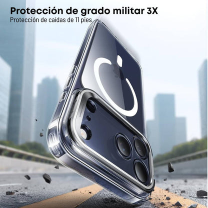 Funda ESR para iPhone 17 Pro Max con MagSafe, protección de grado militar 3X, anti amarilleo, con soporte de anillo de cámara integrado, transparente