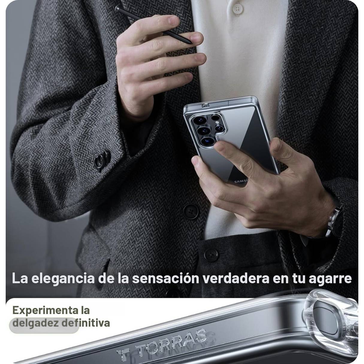 TORRAS Funda para Samsung Galaxy S25 Ultra, protección de grado militar, anti amarilleo, funda delgada transparente