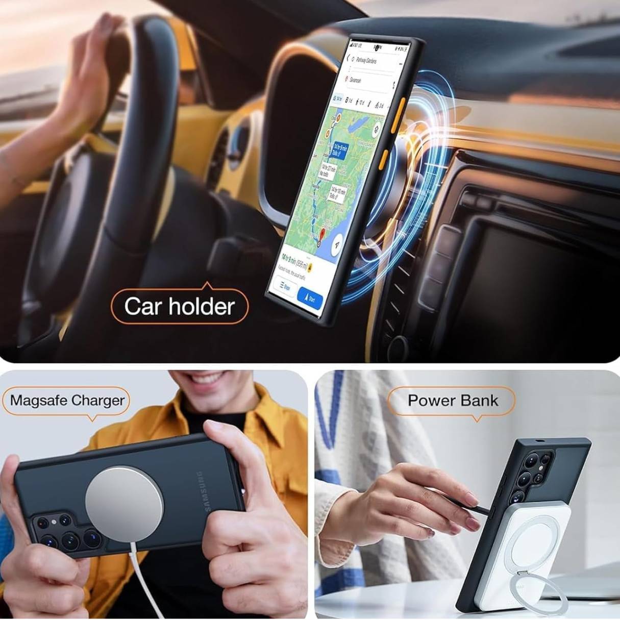 Torras Funda MagSafe para Samsung Galaxy S23 Ultra negra