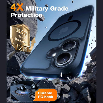 Torras Funda MagSafe para iPhone 16 Plus a prueba de golpes contra caídas de grado militar, translúcida delgada
