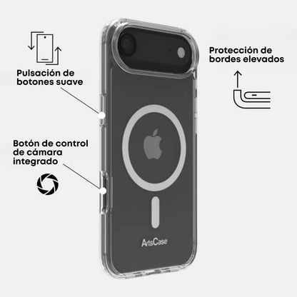 Funda ArtsCase para iPhone 17 Air con MagSafe, protección de grado militar, transparente