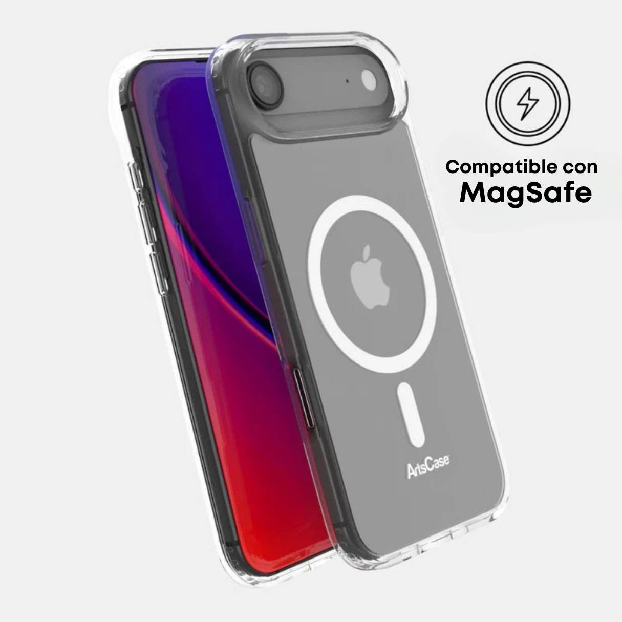 Funda ArtsCase para iPhone 17 Air con MagSafe, protección de grado militar, transparente