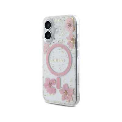GUESS Funda MagSafe Transparente con Rosa – iPhone 16