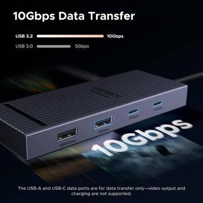 Ugreen Revodok Pro 8 en 1, 4K @60Hz HDMI, carga PD de 100W, puertos de datos USB A, lector de tarjetas SD/TF compatible con Mac M1, M2, M3, M4, Steam Deck y más