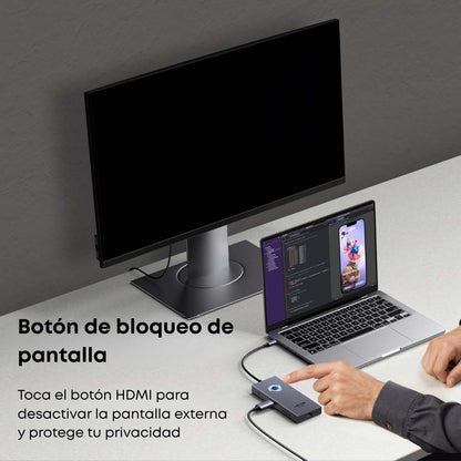 Ugreen Revodok Pro 9 en 1, Ethernet 4K @60Hz HDMI, carga PD de 100W, puertos de datos USB A, lector de tarjetas SD/TF compatible con Mac M1, M2, M3, M4, Steam Deck y más