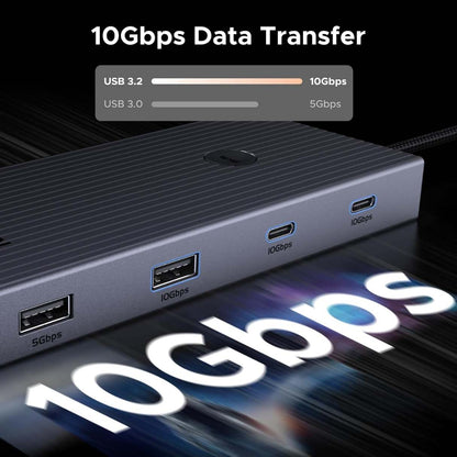 Ugreen Revodok Pro 9 en 1, Ethernet 4K @60Hz HDMI, carga PD de 100W, puertos de datos USB A, lector de tarjetas SD/TF compatible con Mac M1, M2, M3, M4, Steam Deck y más