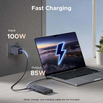 Ugreen Revodok Pro 9 en 1, Ethernet 4K @60Hz HDMI, carga PD de 100W, puertos de datos USB A, lector de tarjetas SD/TF compatible con Mac M1, M2, M3, M4, Steam Deck y más