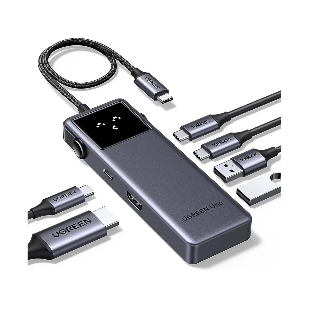 UGREEN Uno Hub USB-C 6 en 1 4K HDMI 10Gbps – Pantalla LED