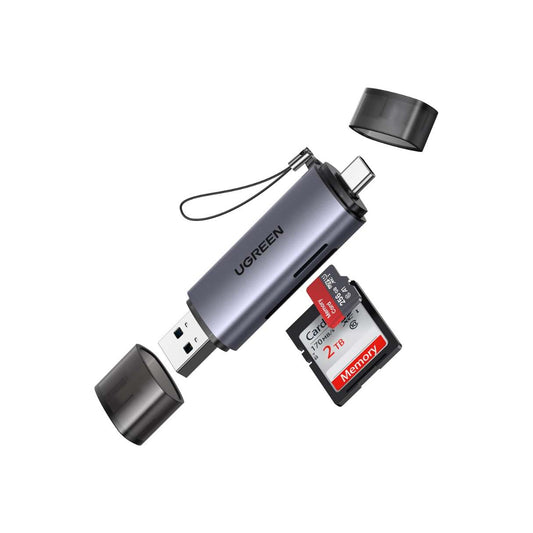 Ugreen Lector de tarjetas SD tipo C USB 3.0 OTG  para TF, SD, Micro SD, SDXC, SDHC, MMC, RS-MMC, Micro SDXC, Micro SDHC, UHS-I para Mac, Windows, iPhone, Samsung