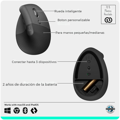 Logitech Mouse Ergonómico Vertical Lift