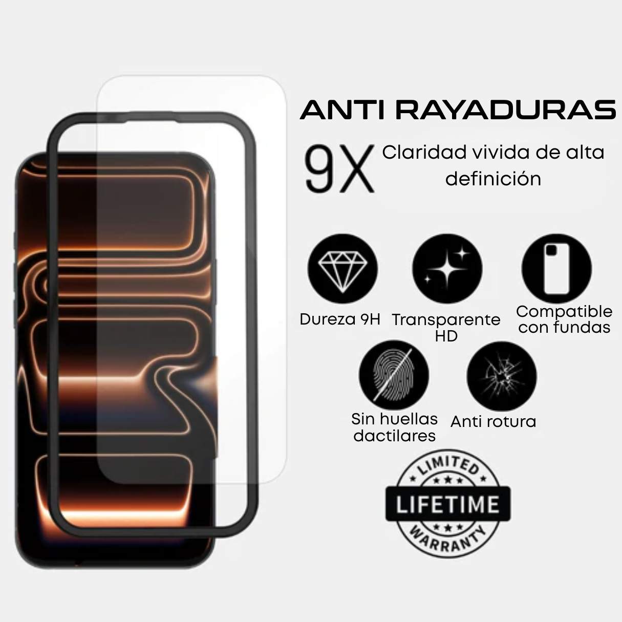 ArtsCase Mica de Vidrio para iPhone 17 Pro – Ultra Clear