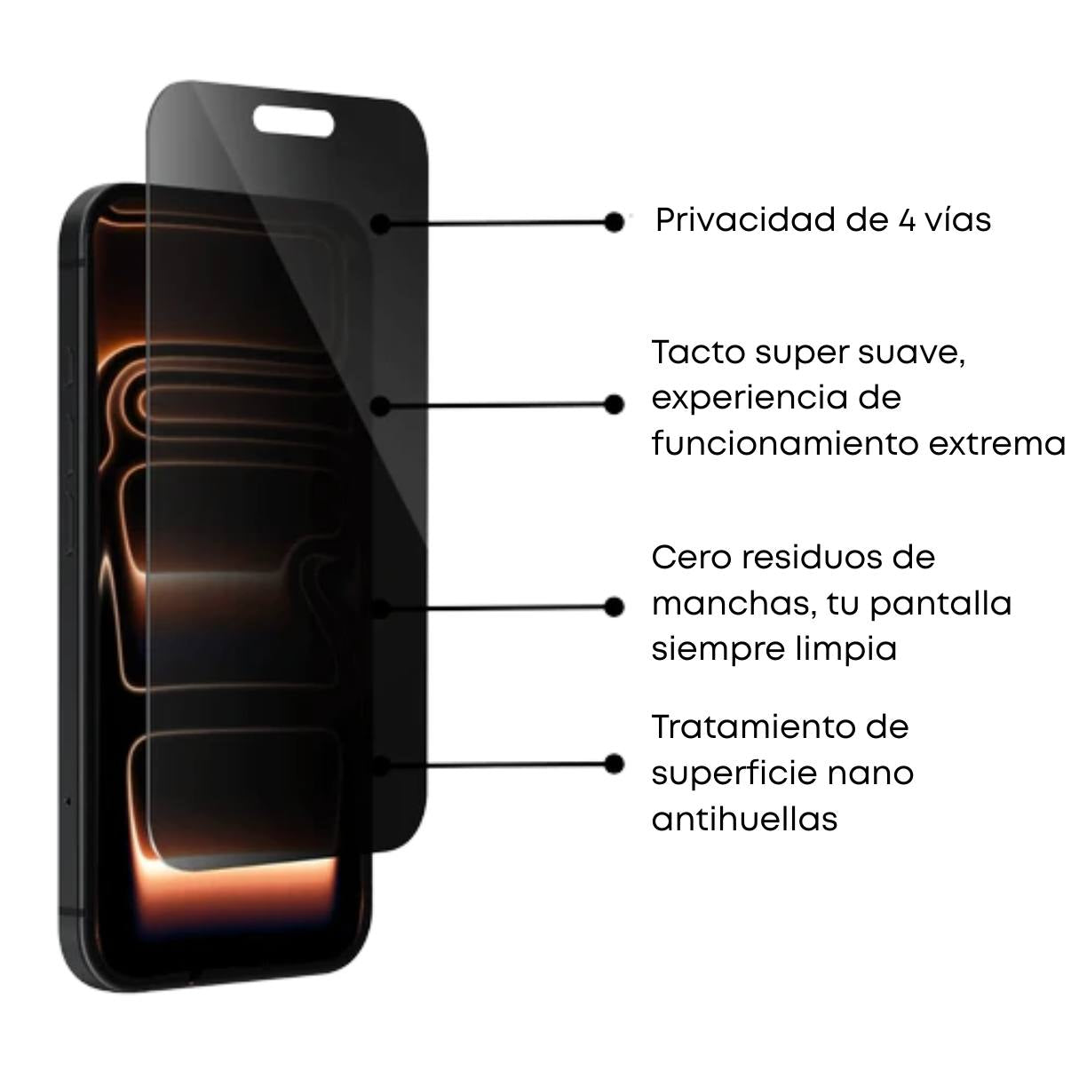 Artscase Mica de Vidrio iPhone 17 Strong Shield Elite Privacy