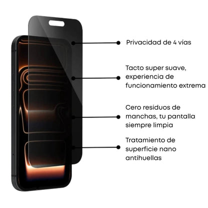 Artscase Mica de Vidrio iPhone 17 Strong Shield Elite Privacy