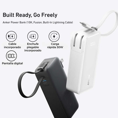 Anker Power Bank 10.000 mAh con cable Lightning y enchufe