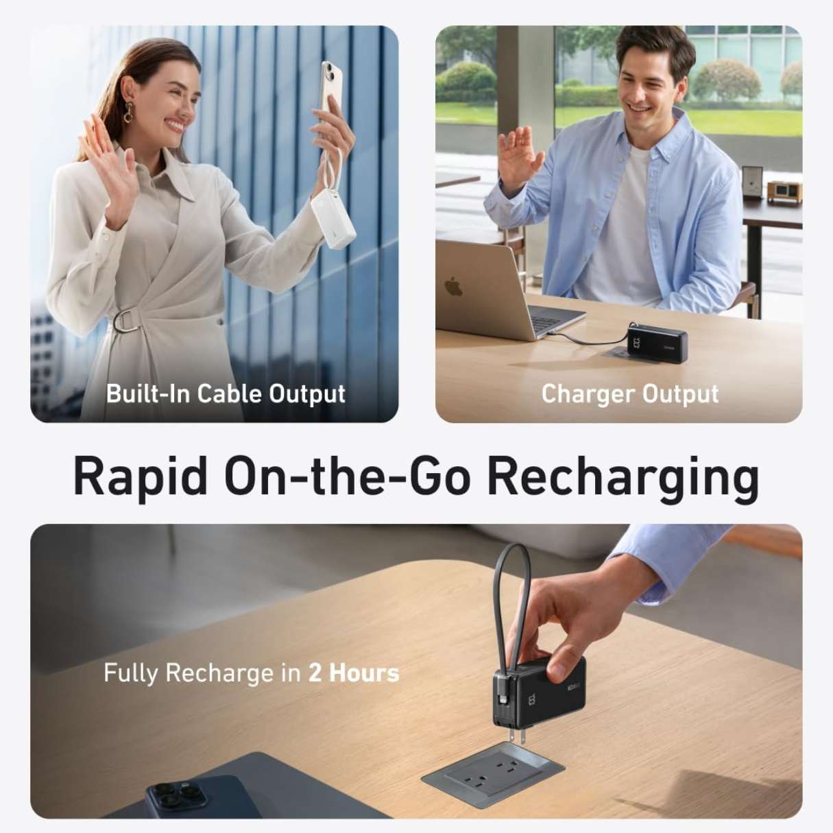 Anker Power Bank 10.000 mAh con cable Lightning y enchufe