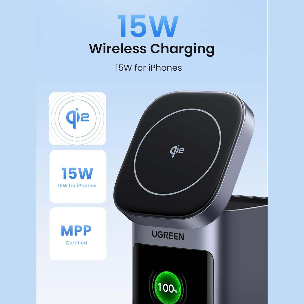 Ugreen Nexode Power Bank 20000mAh 145W PD 3.0 72Wh Qi2 15W Magsafe con pantalla inteligente para iPhone 16 Series/MacBook/iPad, Galaxy y más