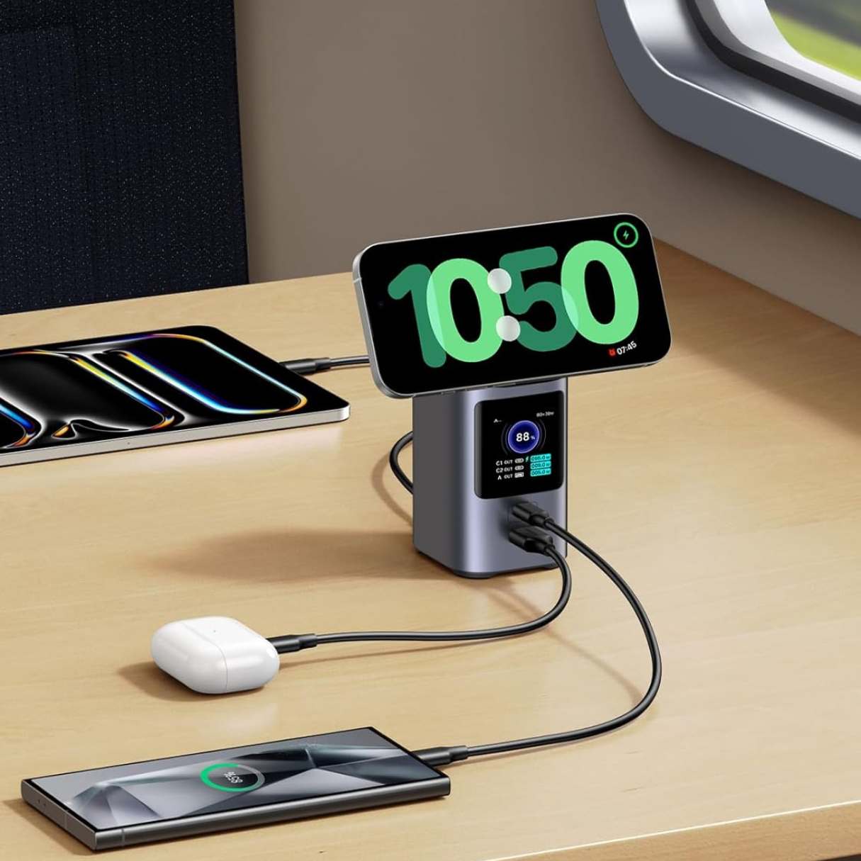 Ugreen Nexode Power Bank 20000mAh 145W PD 3.0 72Wh Qi2 15W Magsafe con pantalla inteligente para iPhone 16 Series/MacBook/iPad, Galaxy y más