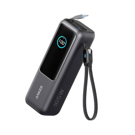Anker Cargador Portátil de 25000 mAh de 165W, 2 cables integrados tipo C y retráctiles + 1C y 1USBA