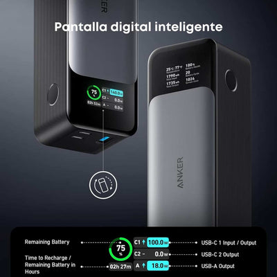 ANKER 737 Power Bank 24,000mAh 140W con pantalla inteligente