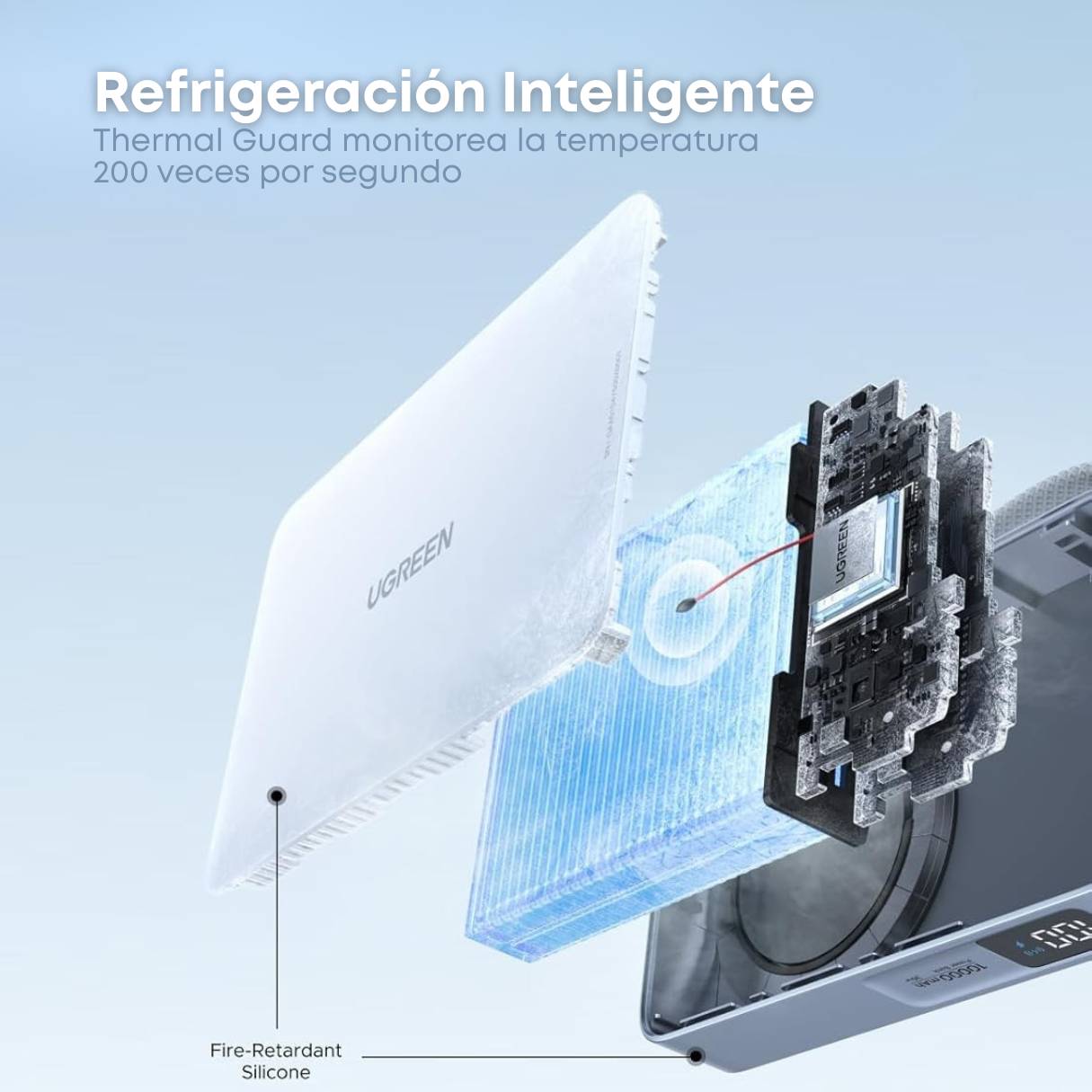 UGREEN MagFlow Power Bank de 10,000 mAh, carga inalámbrica certificada Qi2 de 25 W, con cable integrado tipo C, para iPhone 17 Pro Max/17 Pro/17 Air/17, Google Pixel 10 series