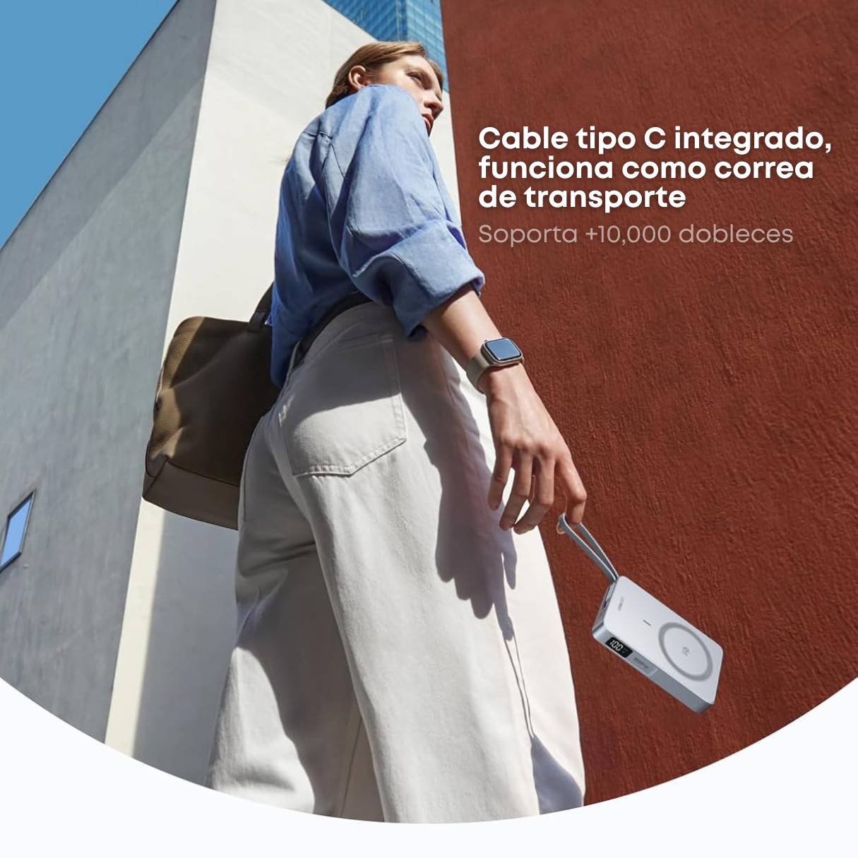 UGREEN MagFlow Power Bank de 10,000 mAh, carga inalámbrica certificada Qi2 de 25 W, con cable integrado tipo C, para iPhone 17 Pro Max/17 Pro/17 Air/17, Google Pixel 10 series