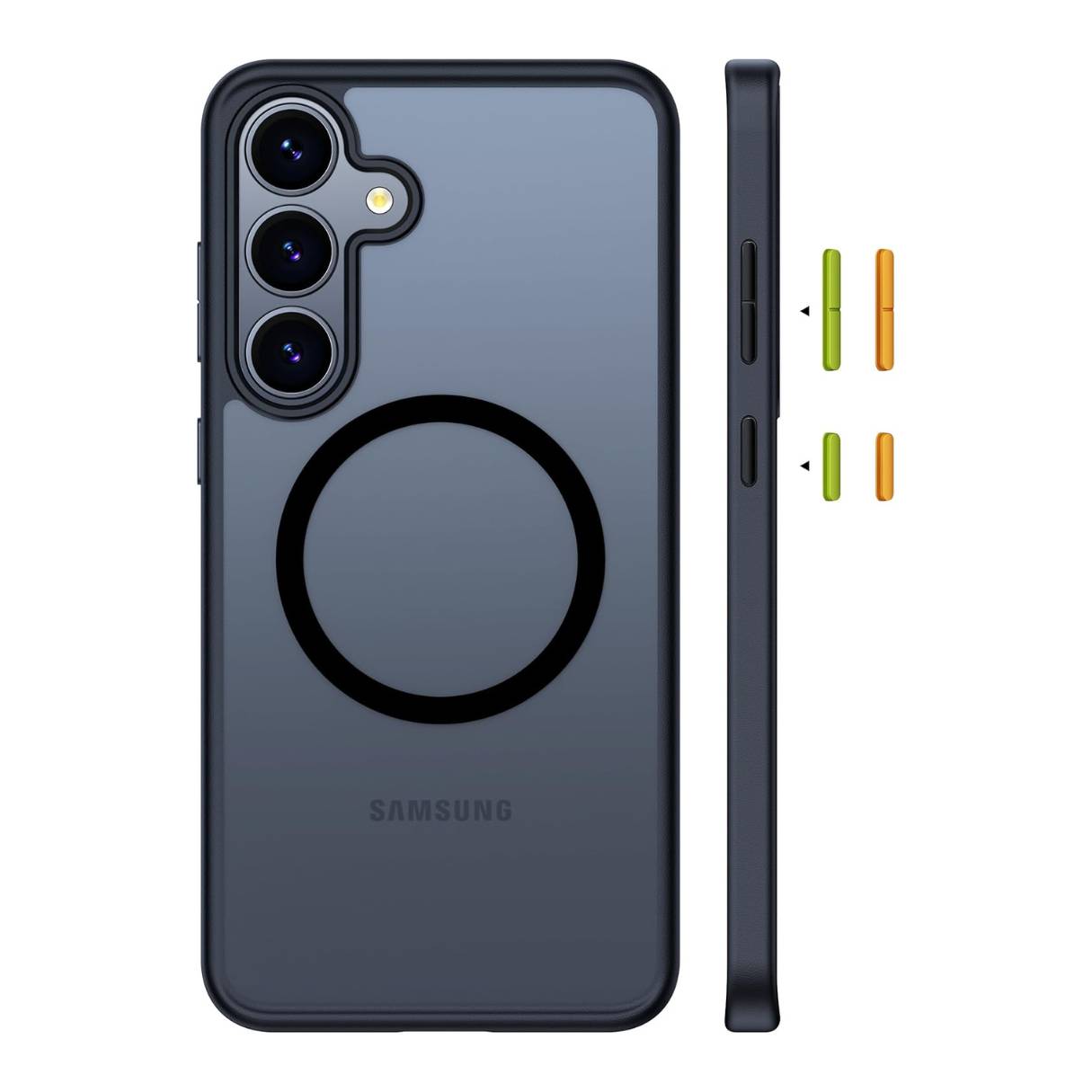 TORRAS Funda MagSafe para Samsung S25 Plus, negra transparente