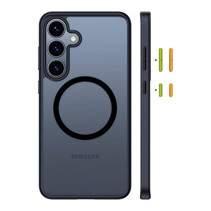 TORRAS Funda MagSafe para Samsung S25 Plus, negra transparente