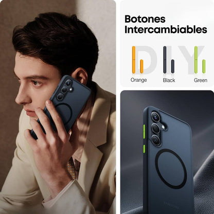 TORRAS Funda MagSafe para Samsung S25 Plus, negra transparente