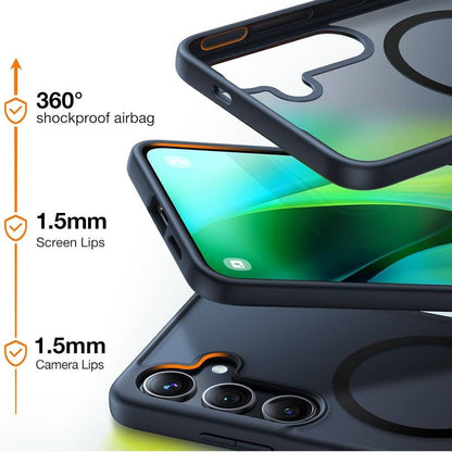 TORRAS Funda MagSafe para Samsung S25 Plus, negra transparente