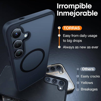 TORRAS Funda MagSafe para Samsung S25 Plus, negra transparente