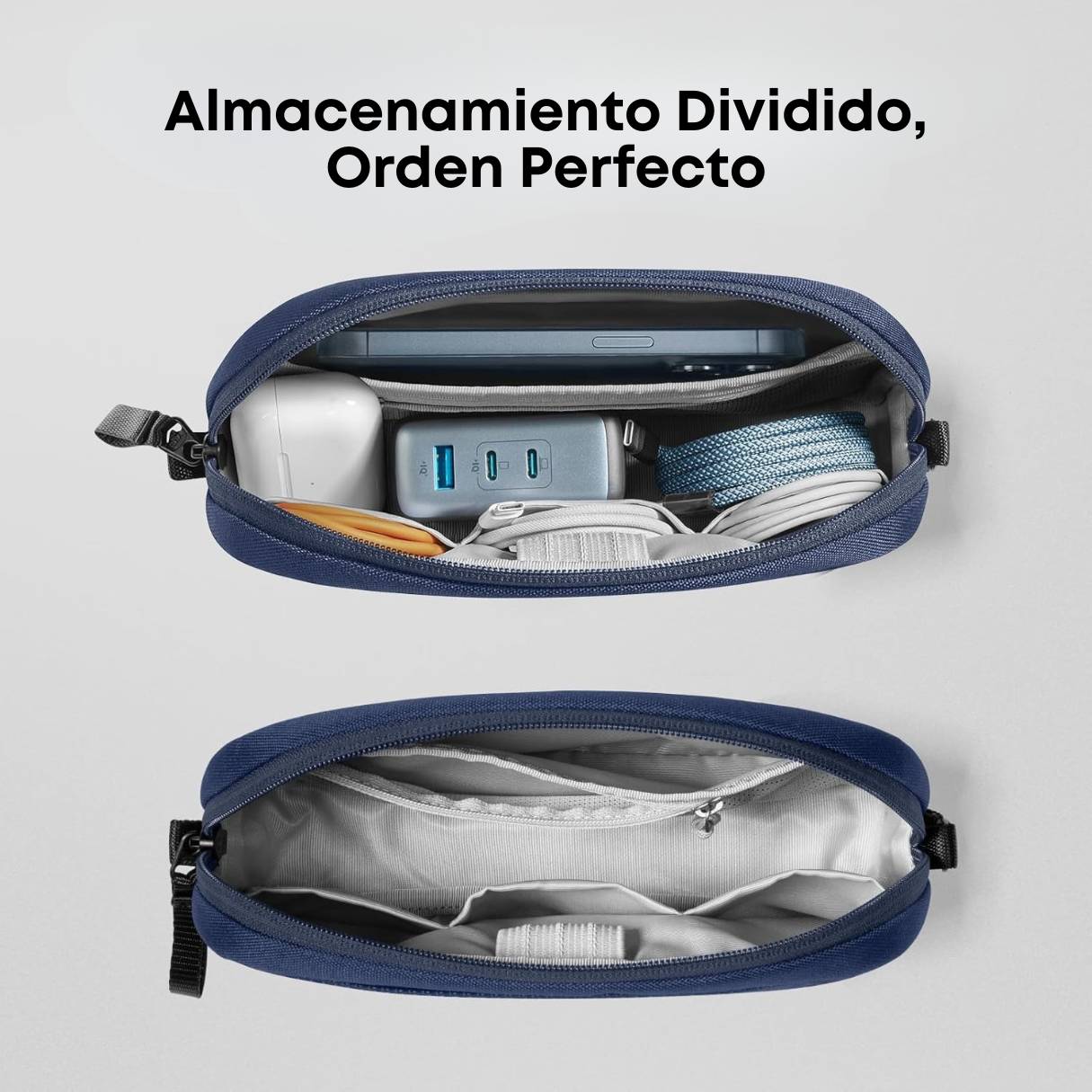 Tomtoc organizador de accesorios de viaje para cargadores y cables, para teléfono, Airpods, unidad USB y artículos diarios