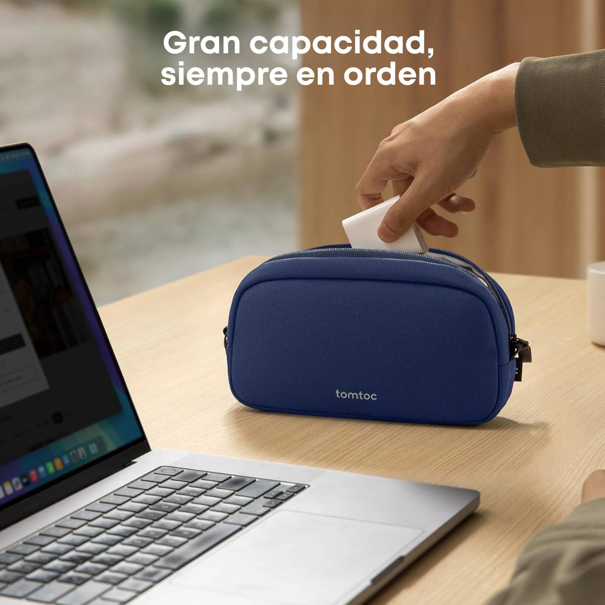 Tomtoc organizador de accesorios de viaje para cargadores y cables, para teléfono, Airpods, unidad USB y artículos diarios