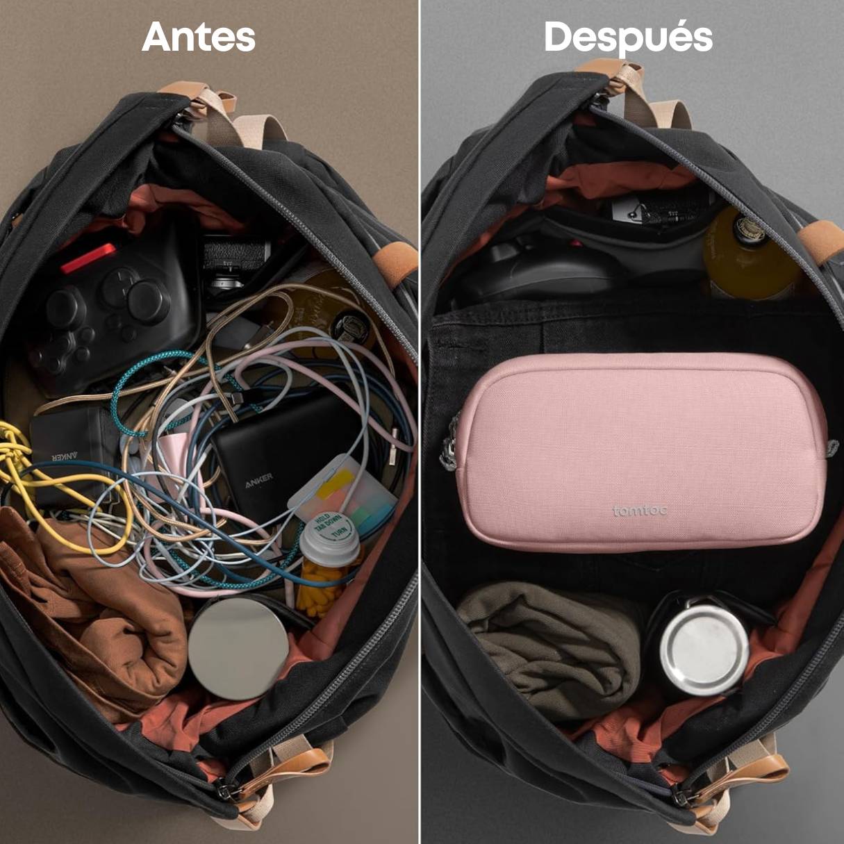 Tomtoc Organizador de Accesorios de Viaje para Cables y Cargadores y mas